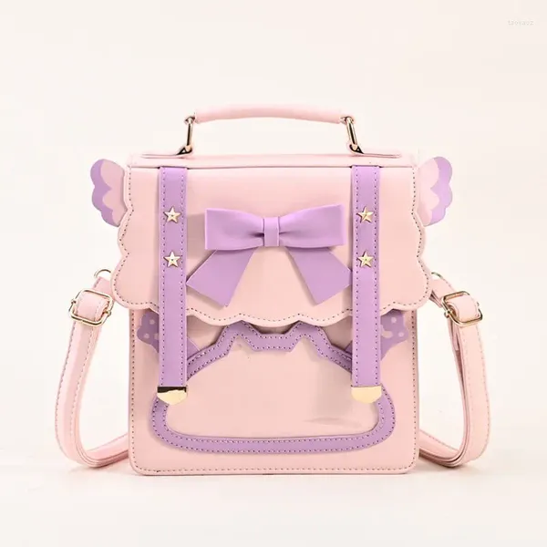 Sacs d'école Sac à dos souple pour filles, petit sac à dos avec nœud papillon, uniforme à bandoulière pour étudiantes, livraison de roses