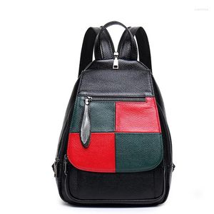 Schooltassen Zachte leer Cowhide Fashion Bag Classical Grote Capaciteit Vrije vrijetijds Retro handgemaakte bagpack