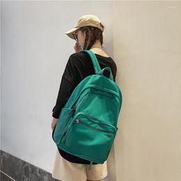 Schooltassen Effen kleur Modetas Studentrugzak Trendy Reizen Dame Laptop Schattig Groen voor dames
