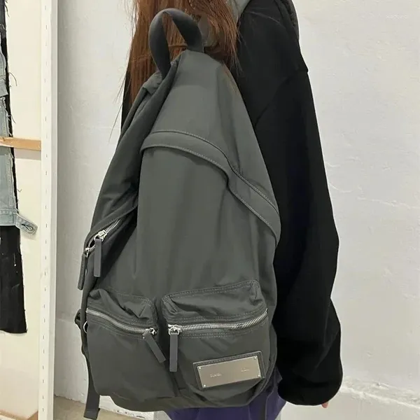 Sacs d'école Corée du Sud Sac à main Femmes 2023 Étudiant Cartable Casual Grande capacité imperméable en nylon style collégial sac à dos de mode