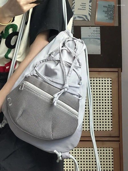 Sacs d'école sacs à dos de sport pour unisexe mode coréenne femmes ou hommes décontracté haute capacité fourre-tout femmes sac à dos à cordon