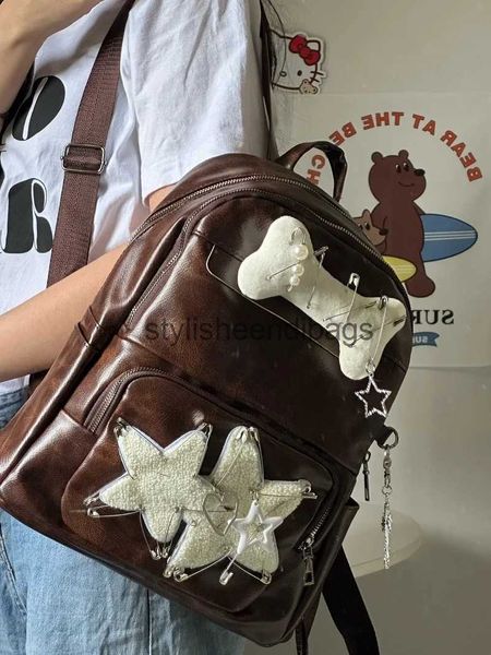 Bolsas escolares Star Street Bone Gran capacidad Campus Estudiantes Mochila Fasion Scoolbagsstylisheendibags