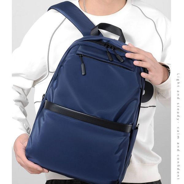 Sacs d'école Style sac à dos d'affaires en nylon couleur unie grande capacité étudiant cartable voyage sac à dos en vente pour hommes 230712