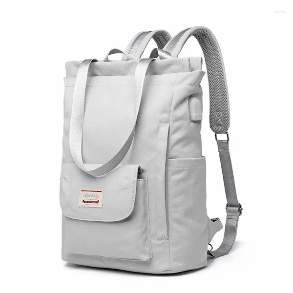 Mochilas escolares con estilo, mochila impermeable para ordenador portátil para mujer, 13, 14, 15,6 pulgadas, moda coreana, Oxford, lona, USB, bolso universitario de alta calidad