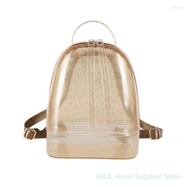 Bolsas escolares Summer Women's Jelly Mochila Transparente Bolsa de almacenamiento portátil Impermeable Playa PVC