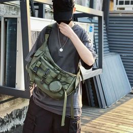 Bolsas escolares Techwear Techwear Punk Hip Hop Crossbody Bag Men Mujeres Multifunción Multifunción Implaz de agua impermeable