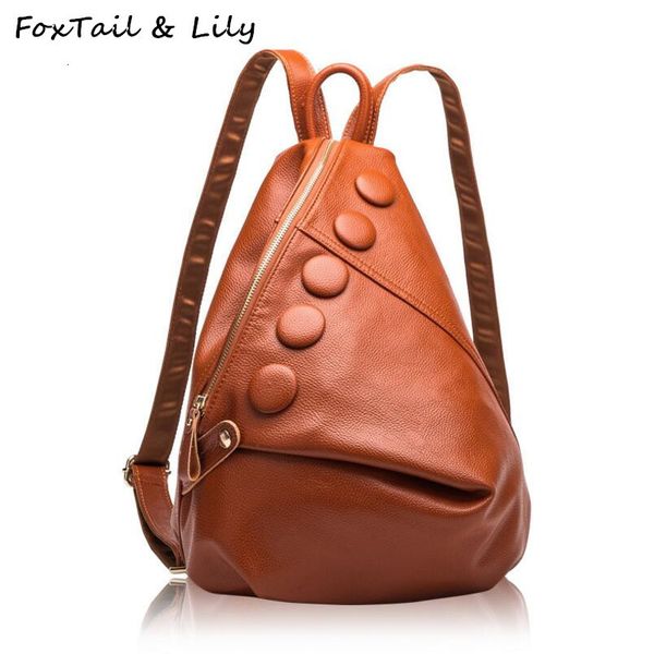 Sacs d'école Tail Lily marque de luxe véritable sac à dos en cuir véritable femmes à la mode pour les adolescentes Double épaule 230828