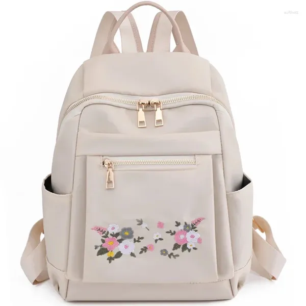 Sacs d'école Trois couleurs sont disponibles Sac Original Style chinois Broderie Double épaule Dos Nylon Sacs à dos Designer Hoolbag pour femmes