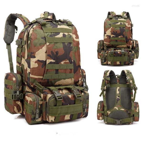 Sacs d'école TPJB 50L Tactique Camouflage Militaire Armée Sac À Dos Sac À Dos Molle Sac De Sport En Plein Air Hommes Camping Randonnée Voyage Escalade