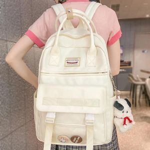 School Bags Transparent Female Kawaii Travel Waterproof BookBag Girl Nylon Bag Lady Fashion Cute Laptop Women College Backpack Trendy