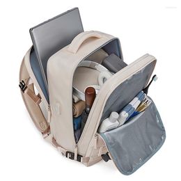 Sacs d'école Voyage Femme Sac à dos léger étanche 15,6 pouces ordinateur portable multifonction valise extérieure avec sac à chaussures indépendant