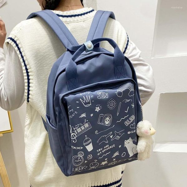 Mochilas escolares, mochila con patrón de dibujos animados a la moda, bolsa impermeable de gran capacidad para niñas, mochilas de viaje de tela Oxford, mochilas para estudiantes