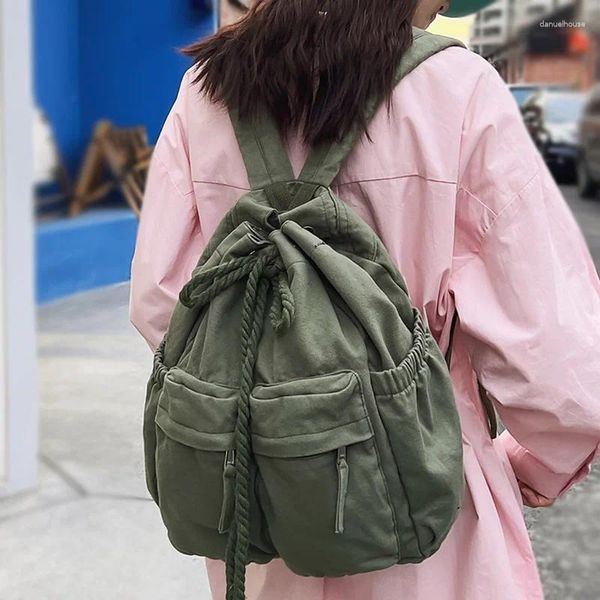 Sacs d'école tendance Cool dames toile Vintage sac à dos ordinateur portable fille rétro sac de voyage mode femme étudiant femmes