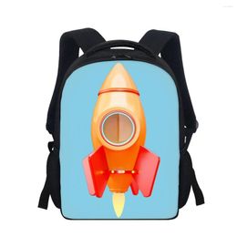 Schooltassen Trendy Cool Spaceship Print For Girls Boys Kids Kind Backpack Kindergarten Bag Student Bookbag Semester Bagpack