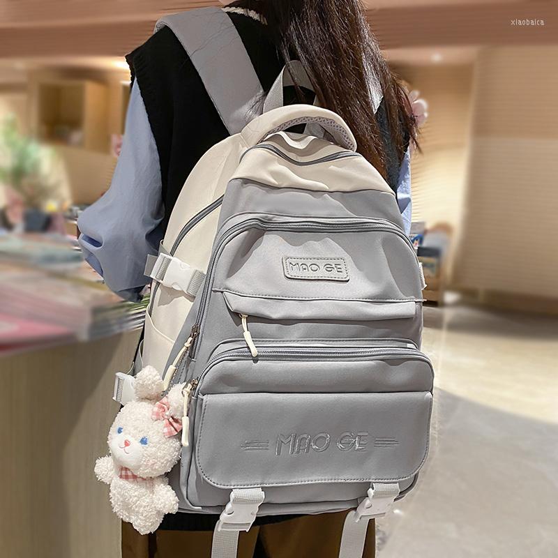 Torby szkolne Modna dziewczyna Książka Plecak na laptopa Nastolatek Kobiety Śliczna torba Lady Nylon Kawaii College Female Travel