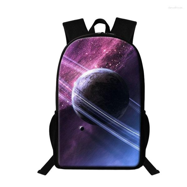 Sacs d'école Universe Space Planet Planet Match Sac pour les adolescentes garçons Galaxy Print Backpack Unisexe Bookbag Femmes Hommes Voyage décontracté
