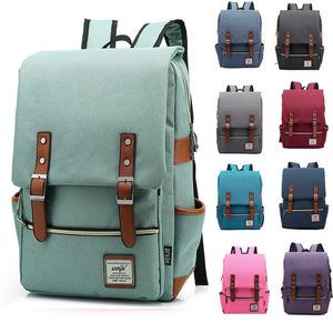 School Bags Vintage 16 inch Laptop Backpack Women Canvas Bags Men canvas Travel Leisure Backpacks Retro Casual Bag School Bags For Teenagers 230316