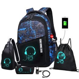 Sacs d'école Étanche lumineux enfants sac à dos enfants sacs d'école pour garçons sac à dos scolaire orthopédique cartable primaire livre sac Mochila 231016