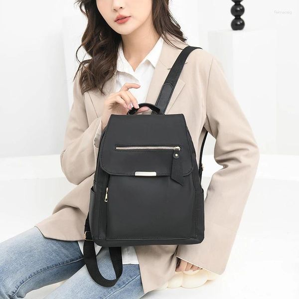 Bolsas escolares mochilas de nylon impermeables para mujeres para niñas adolescentes moda coreana y2k style laptop de estudiante universitario