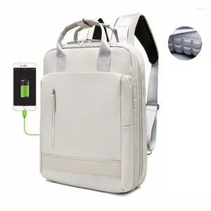 Schooltassen waterdichte stijlvolle laptop rugzak vrouwen 13,3 14 15,6 inch Koreaanse mode Oxford USB college tas vrouwelijk mochila