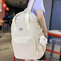 Borse da scuola impermeabili bianche femminili borsa da viaggio carina ragazza laptop zaino universitario trendy lady libro per il tempo libero moda donna