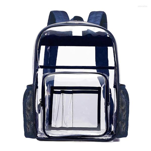 Sacs d'école Weysfor PVC sac Transparent étanche voir à travers les sacs à dos haute qualité grande capacité sac à dos solide clair