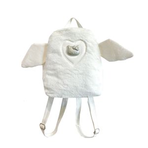 Sacs d'école femme sac à dos couleur unie mignon en peluche décontracté fille sac multifonction petite épaule exquis 230818