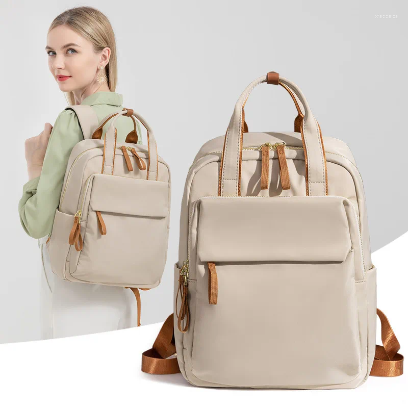 School Bags Women 14inch Laptop Backpacks Lightweight Girl's Bag Female Oxford Travel Ladies Handbags