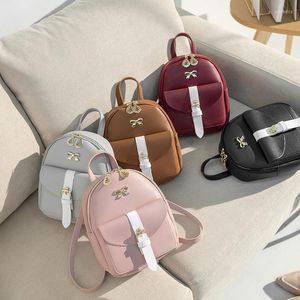 Sacs d'école Femmes 2023 Tendance de mode de sac à main Bow Women's Pu Leather Small Backpack Wholesale M230