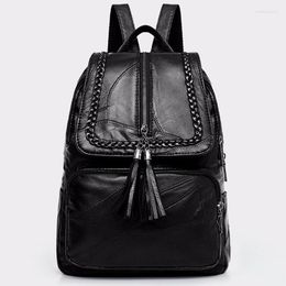 Sacos escolares mulheres mochila saco clássico preto impermeável viagem ombro multi-função mochila