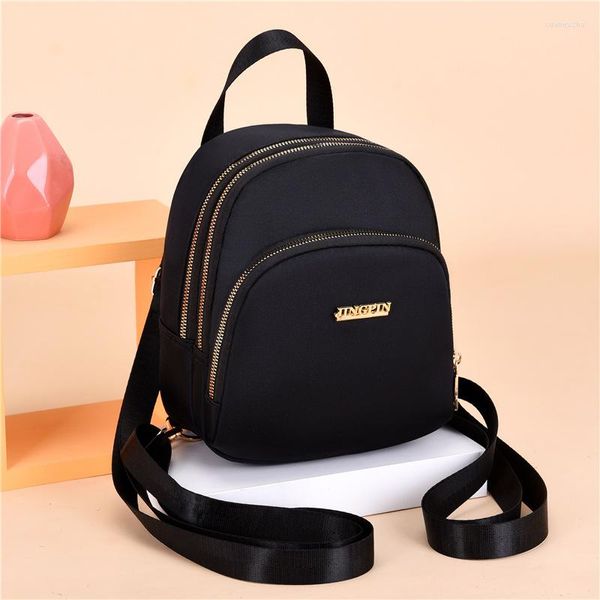 Sacs d'école femmes sac à dos Compact petit tissu Oxford imperméable Mini couleur unie sauvage corée japon étudiant sac de téléphone portable