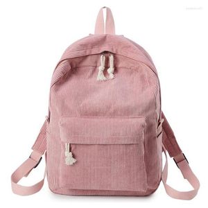 Sacs d'école femmes sac à dos velours côtelé Design sacs à dos pour adolescentes sac rayé sac à dos voyage Soulder Mochila