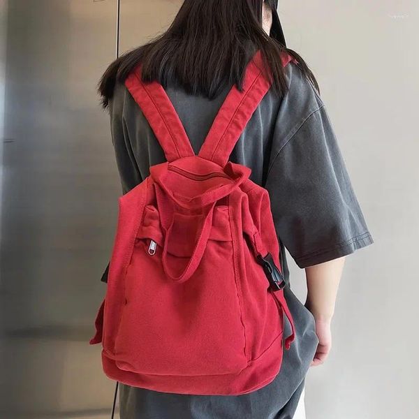 Sacs d'école femmes sac à dos haute capacité sac d'ordinateur pour les jeunes étudiants mode toile sac à main femmes voyage stockage