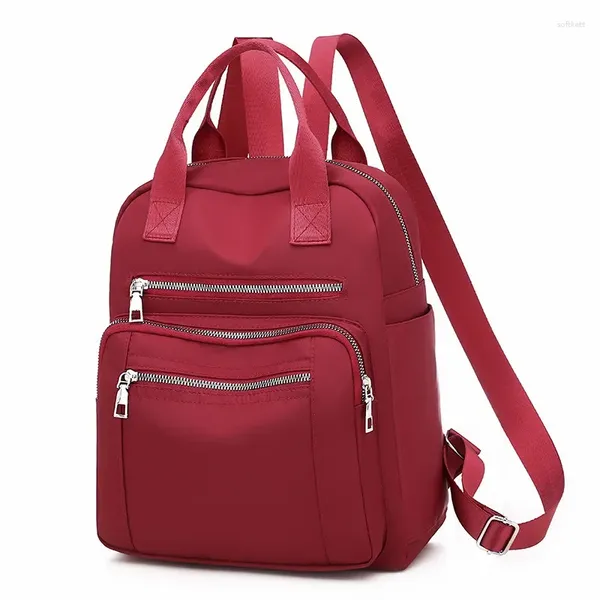 Mochilas escolares para mujer, mochila de viaje informal impermeable Oxford, bolso de mano de gran capacidad para mujer, mochila negra