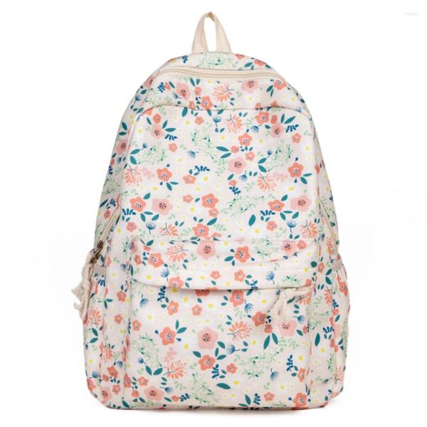 Sacs d'école Femmes Sac à Dos Quotidien Grande Capacité Floral décontracté Multifonction Sac à Dos Sangle réglable Sac d'étudiant Sac à Dos de Trajet