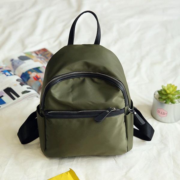 Sacs d'école femmes coréen mode Design sac à dos voyage Nylon léger imperméable petit sac à dos marine vert noir Mochila Feminina