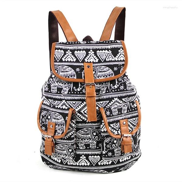 Sacs d'école femmes impression sac à dos toile pour adolescents grand sac à bandoulière week-end voyage sac à dos Bolsas Mochilas Femininas