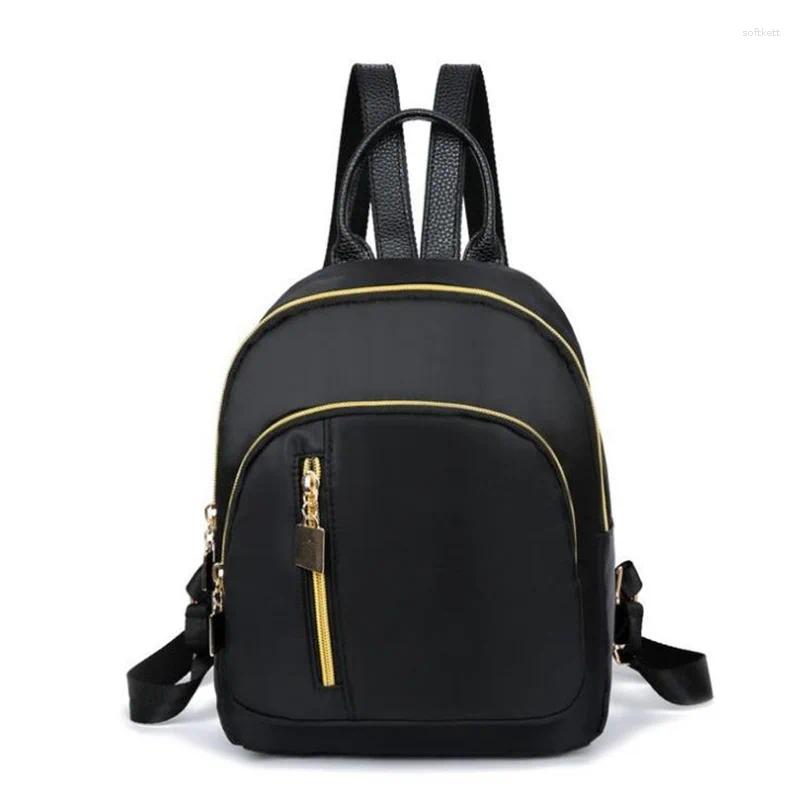 School Bags Women's 2024 Girl Bag Multi-function Small Backpack Cute Satchel Women Shoulder Rucksack Black