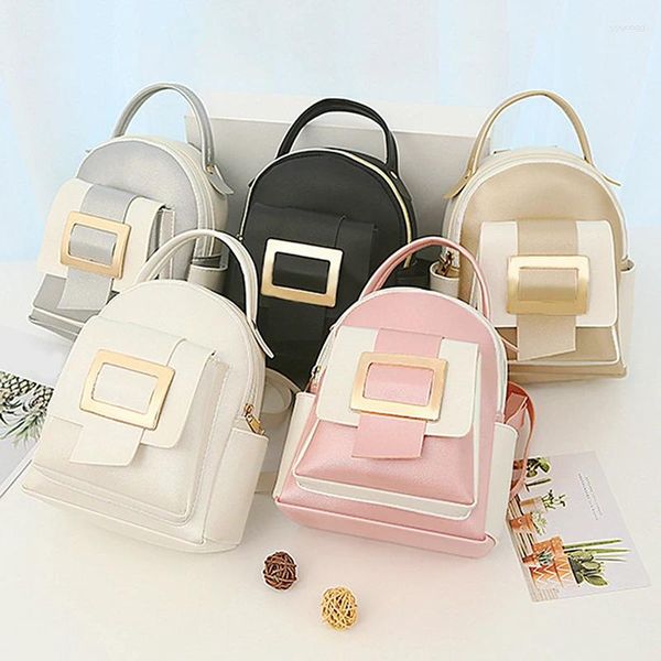 Sacs d'école Mini Backpack Luxury Luxury PU Leather Kawaii Bagpack gracieux mignon Small For Girls Mesdames