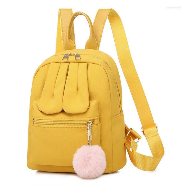 Mochilas escolares, Mochila para chica joven, Mochila bonita Kawaii para mujer, Mochila con bola de piel para mujer, Mochila Oxford con dibujos animados