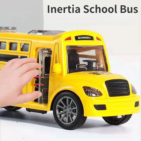 Jouets de voiture d'autobus scolaire pour enfants modèles de classe A jouet garçon avec portes ouvertes inertie enfants cadeau d'anniversaire éducatif pour garçon 231228