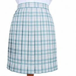 école Dres mignon bleu clair jupe plissée à carreaux de haute qualité JK uniforme jupe étudiants cosplay anime marin costume jupes courtes M4Su #