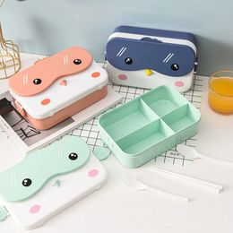 School Kids Bento Lunch Box rechthoekige lekvrij plastic cartoon anime draagbare magnetron voedselcontainer school kinderlunchbox