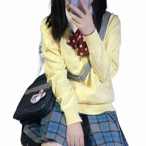 School Lg Mouw Gebreid Vest Jas voor Cosplay Student Japanse JK Uniform Seifuku Trui Jas Anime 17 Colorsfor Meisjes w6d0 #