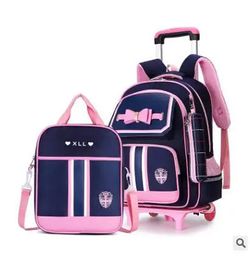 École sac à dos roulant sac d'école sur roues à roulettes pour filles étudiants enfants sac à roulettes sacs à dos enfants 231229