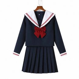Uniforme escolar Dr. Disfraz de Cosplay, Chica de Anime japonesa, colegialas japonesas, Top de marinero con lazo, falda plisada, traje para mujer 57TH #