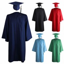 Uniforme scolaire Étudiant Graduati Cap et Robe Ensemble Robe académique Adulte Graduati Costume Universitaire Costume Graduati Robe n1rn #