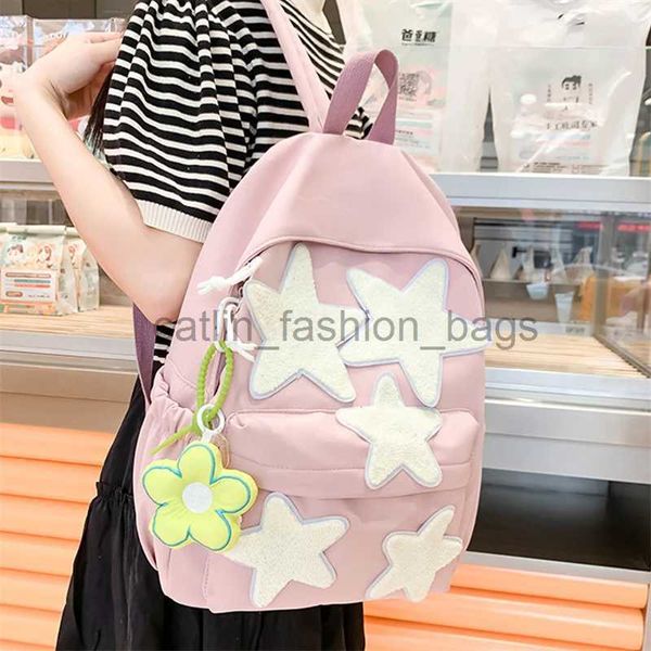 Sac à dos décontracté pour femmes d'école sacs étoiles à cinq branches mignons pour adolescents filles étudiants Style sac pour ordinateur portablecatlin_fashion_bags