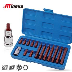 Schroevendraaier Juego de puntas de impacto Torx con vástago de 10 mm, llave Allen hexagonal para trinquete 1/2 T20 T40 T50, puntas de destornillador eléctrico, herramienta manual de reparación automática