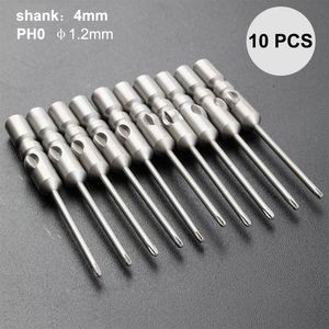 Schroevendraaier 10 stks/1 set Snel Schip Lengte 40mm Schacht 4mm Tip1.2mm4mm Magnetische Kruiskopschroevendraaier Bits Elektrische Schroevendraaier Set PH0PH2